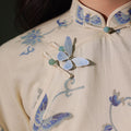 Apricot White Delicate Linen Two-Piece Set | Short Qipao Top(温言)