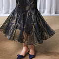 Rose print pattern|Gold-thread embroidered mermaid skirt（亦玫） - E·Beauty