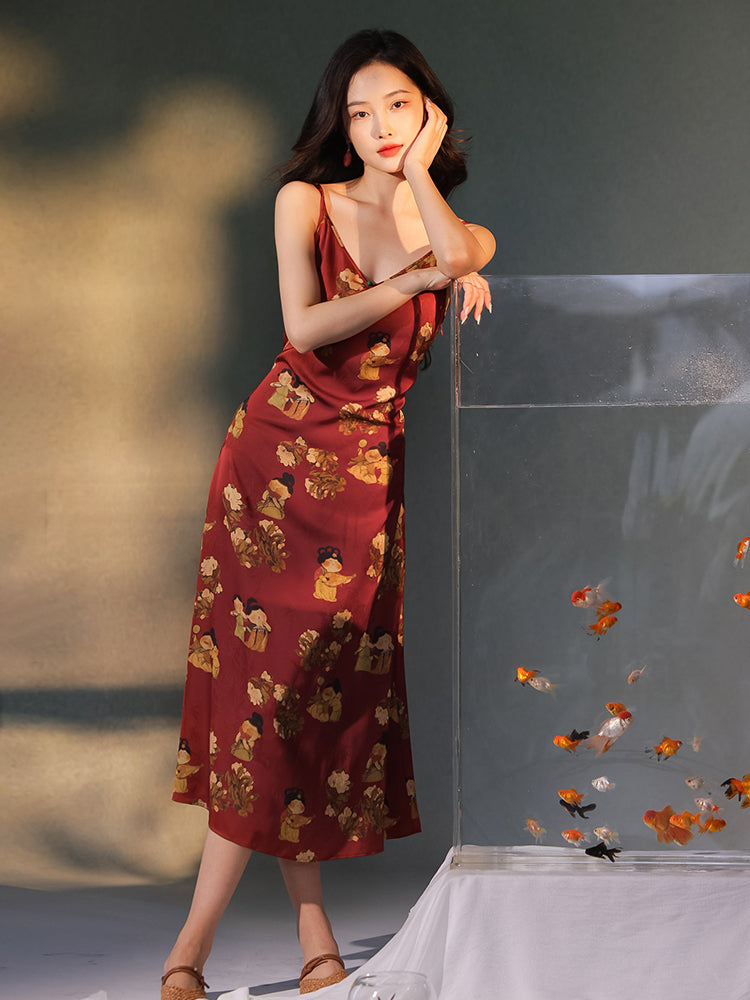 Tang-Style Paste-Resist Trim | Sleeveless Dress (越襄)