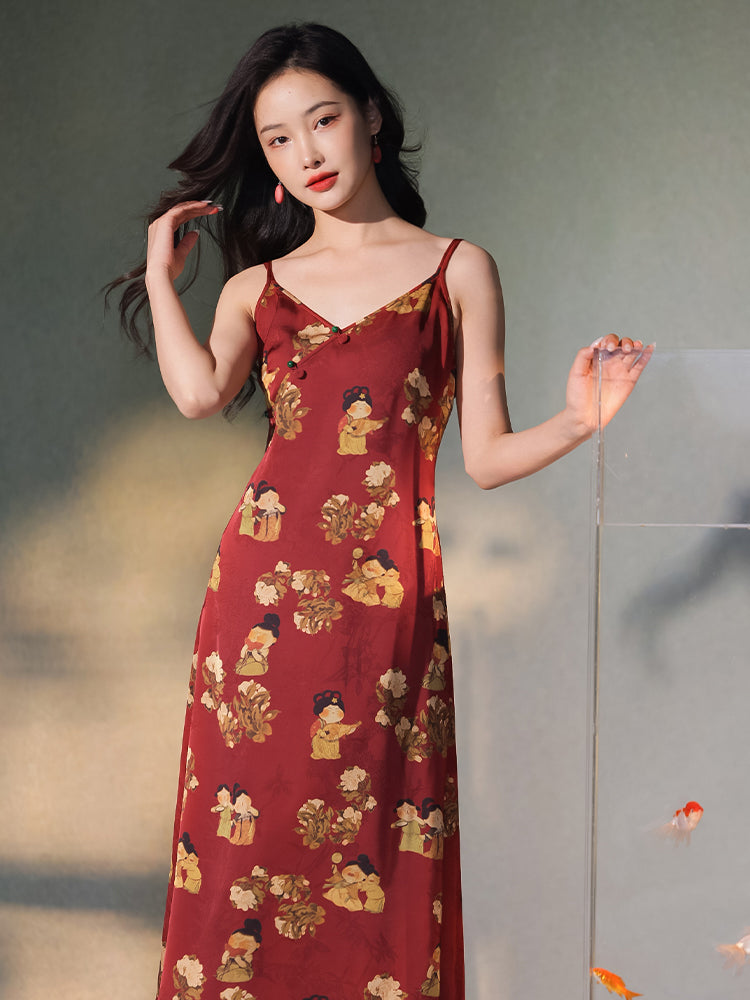 Tang-Style Paste-Resist Trim | Sleeveless Dress (越襄)