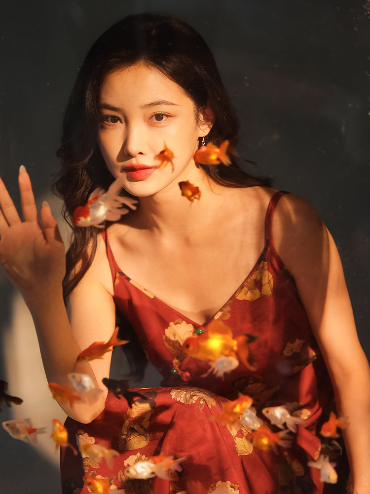 Tang-Style Paste-Resist Trim | Sleeveless Dress (越襄)