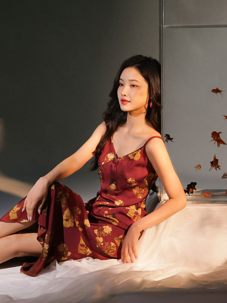 Tang-Style Paste-Resist Trim | Sleeveless Dress (越襄)