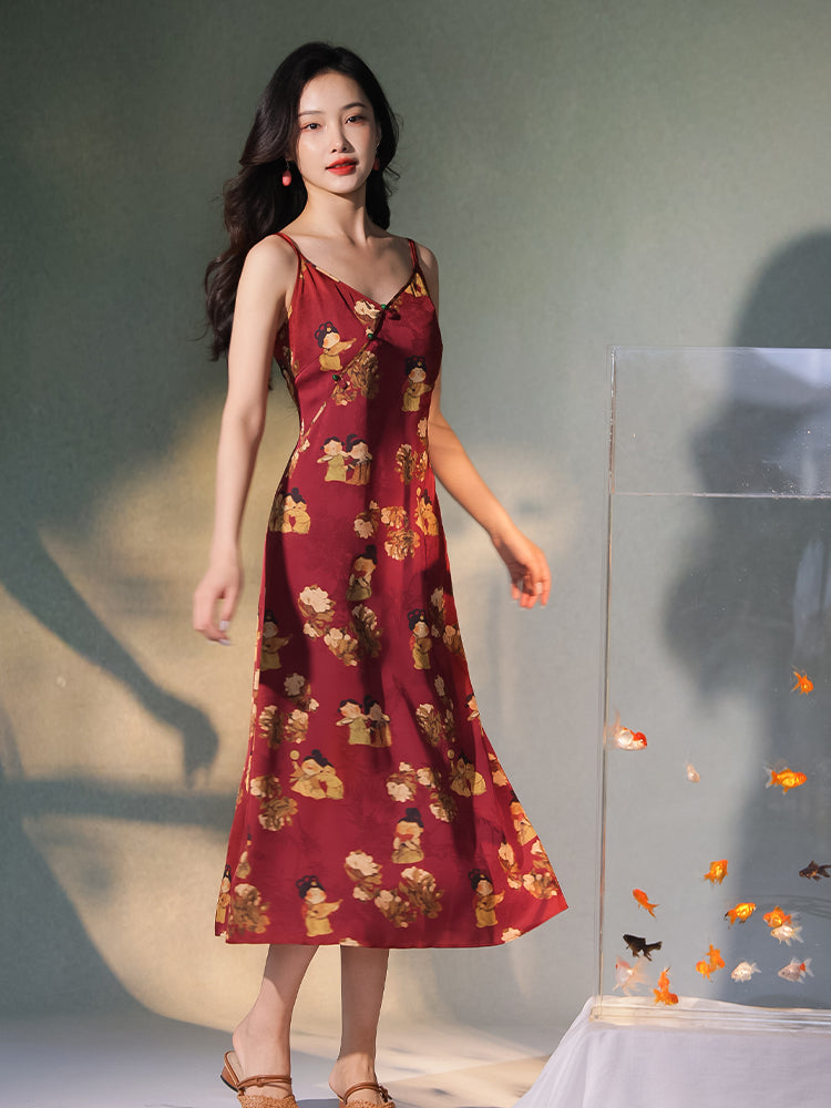 Tang-Style Paste-Resist Trim | Sleeveless Dress (越襄)