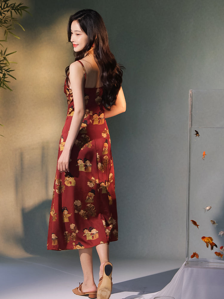 Tang-Style Paste-Resist Trim | Sleeveless Dress (越襄)