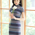 Blue and white wave pattern| Modern one-Pieces Qipao Dress（泽岚） - E·Beauty