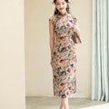 Luxury Italian milled stretch velvet| Modern one-Pieces Qipao Dress（知熹） - E·Beauty
