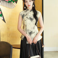 Beige Ramie Botanical Dye | Neo-Chinese Qipao Top(竹语)