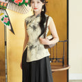 Beige Ramie Botanical Dye | Neo-Chinese Qipao Top(竹语)